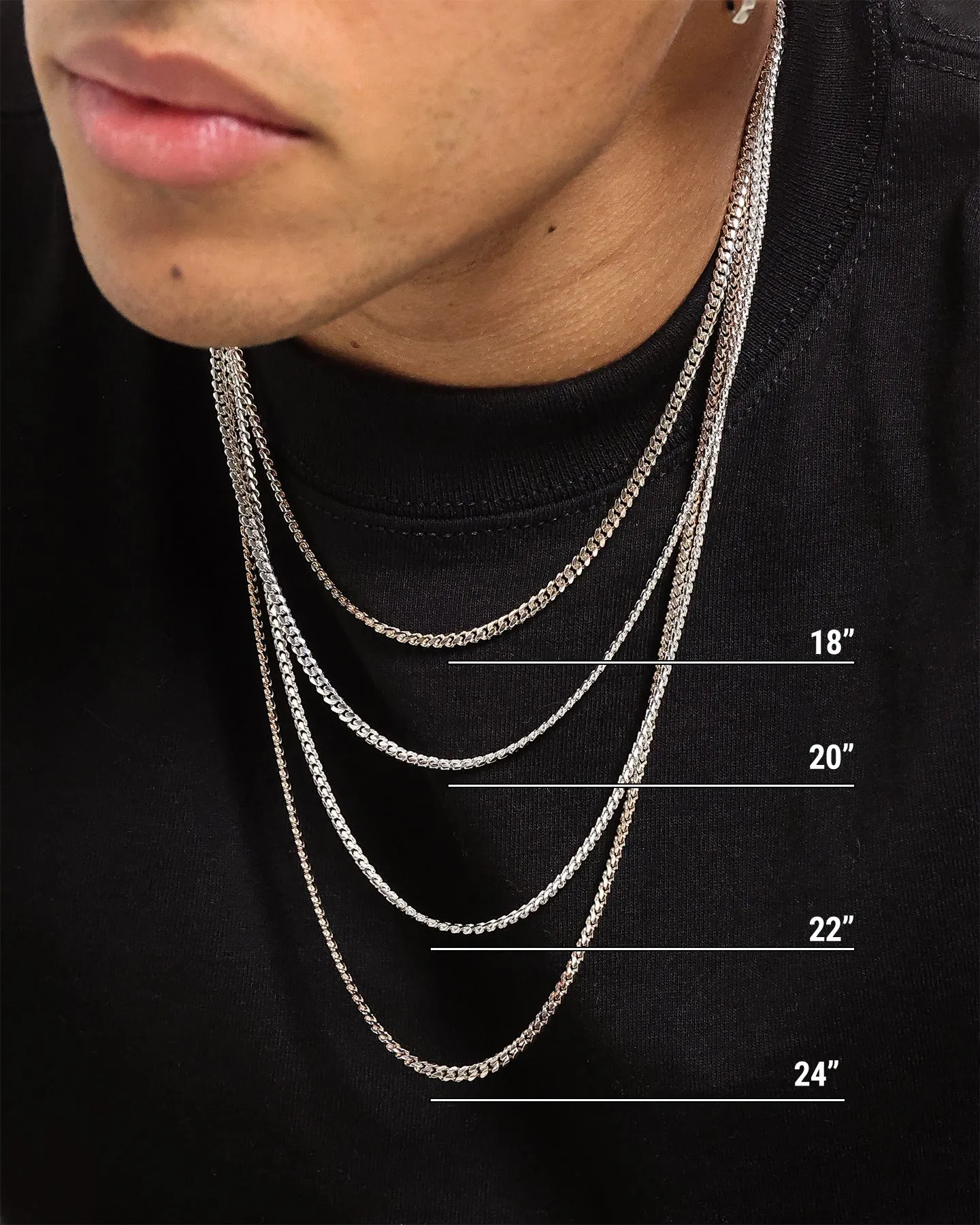 House Of Auric 3mm Cuban Chain Sterling Silver