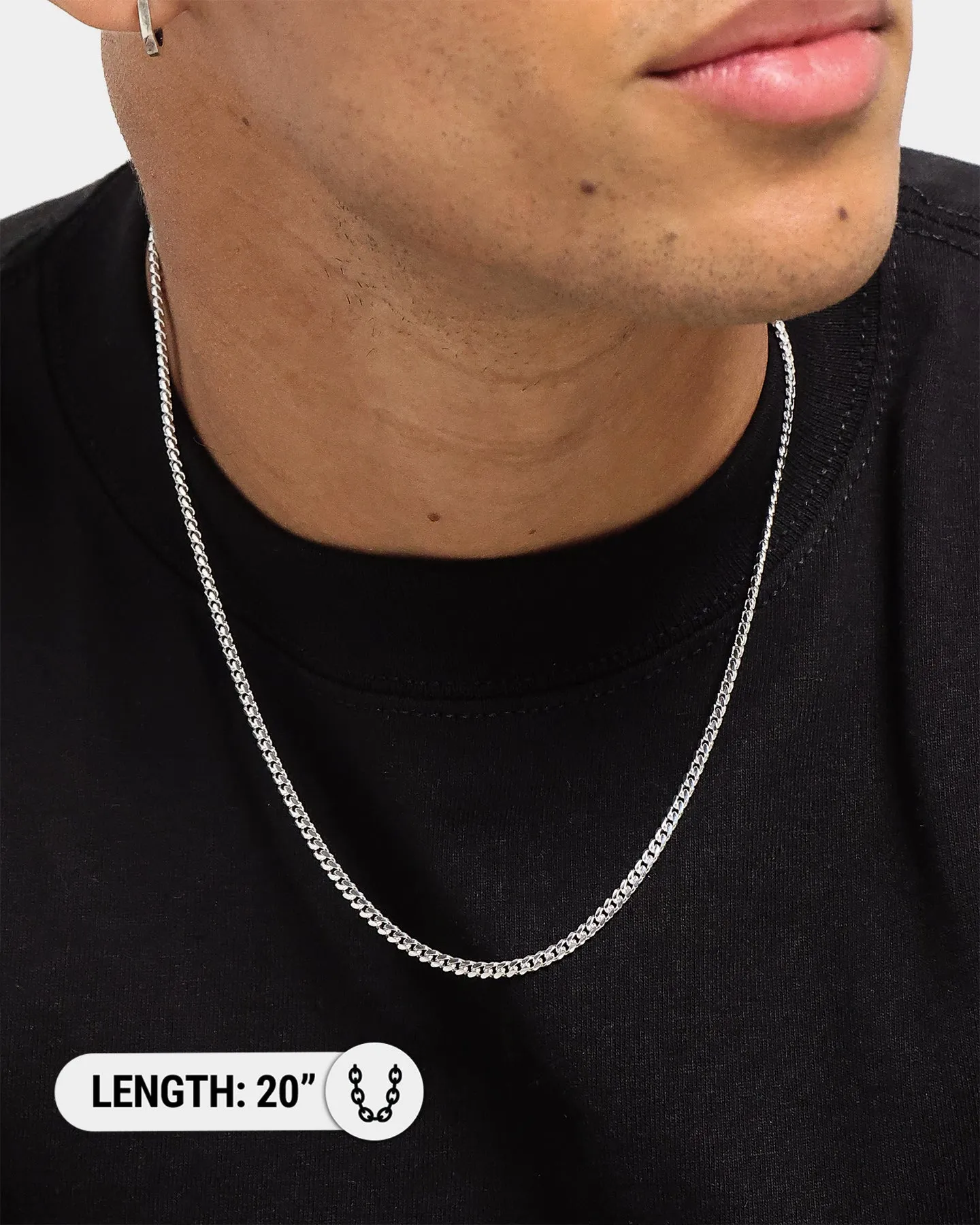 House Of Auric 3mm Cuban Chain Sterling Silver
