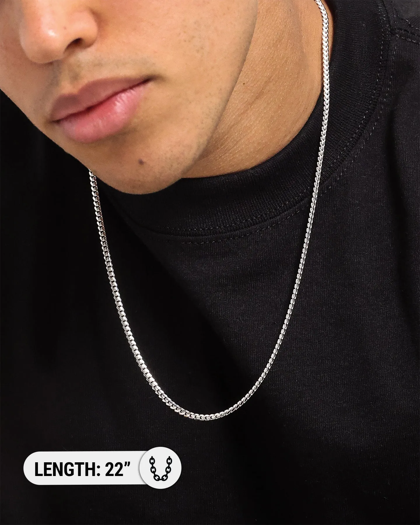 House Of Auric 3mm Cuban Chain Sterling Silver