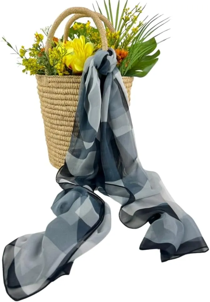 Humble Hilo Pattern Chiffon Scarf Sheer Lightweight Headband Accessory for Women