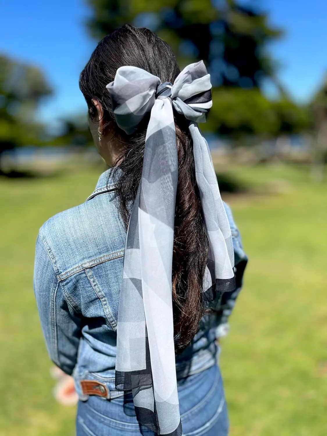 Humble Hilo Pattern Chiffon Scarf Sheer Lightweight Headband Accessory for Women