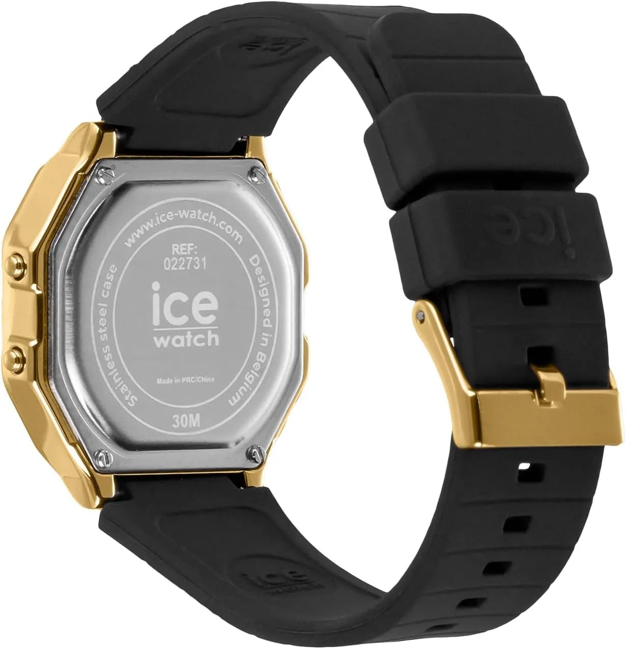 ICE-WATCH - Ice Digit Retro - Women's Wristwatch with Silicon Strap - Backlight 3 ATM Waterproof Digital Watch - 12/24H Format, Dater, Alarms, Stopwatch