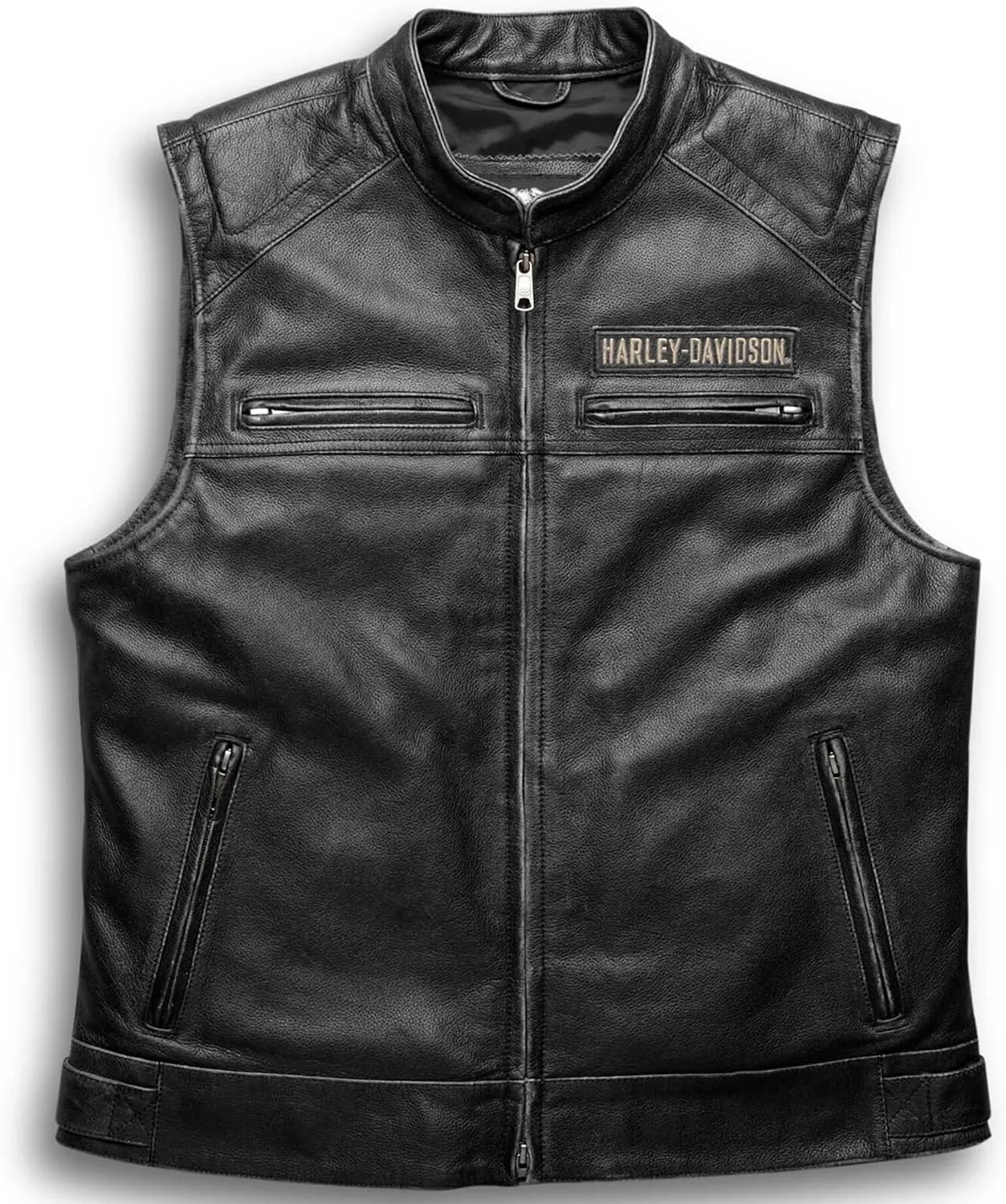 Iconic HD Mens Passing Link Leather Biker Vest  Motorcycle Road Warrior