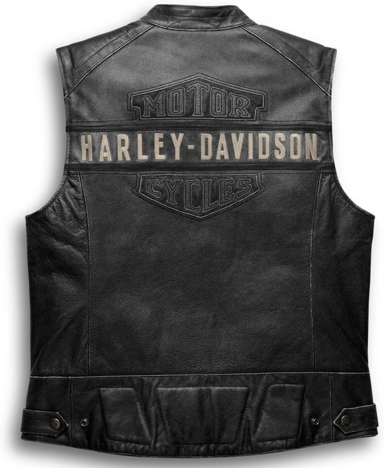 Iconic HD Mens Passing Link Leather Biker Vest  Motorcycle Road Warrior