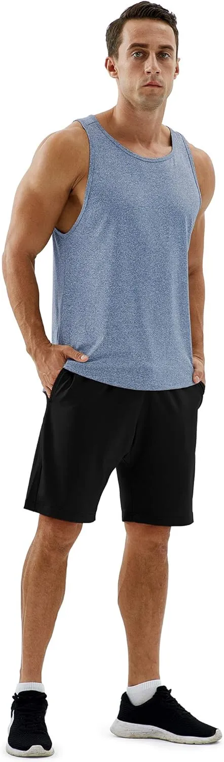 icyzone Men's Racerback Athletic Muscle Tank Tops for Gym Workout Running Exercise