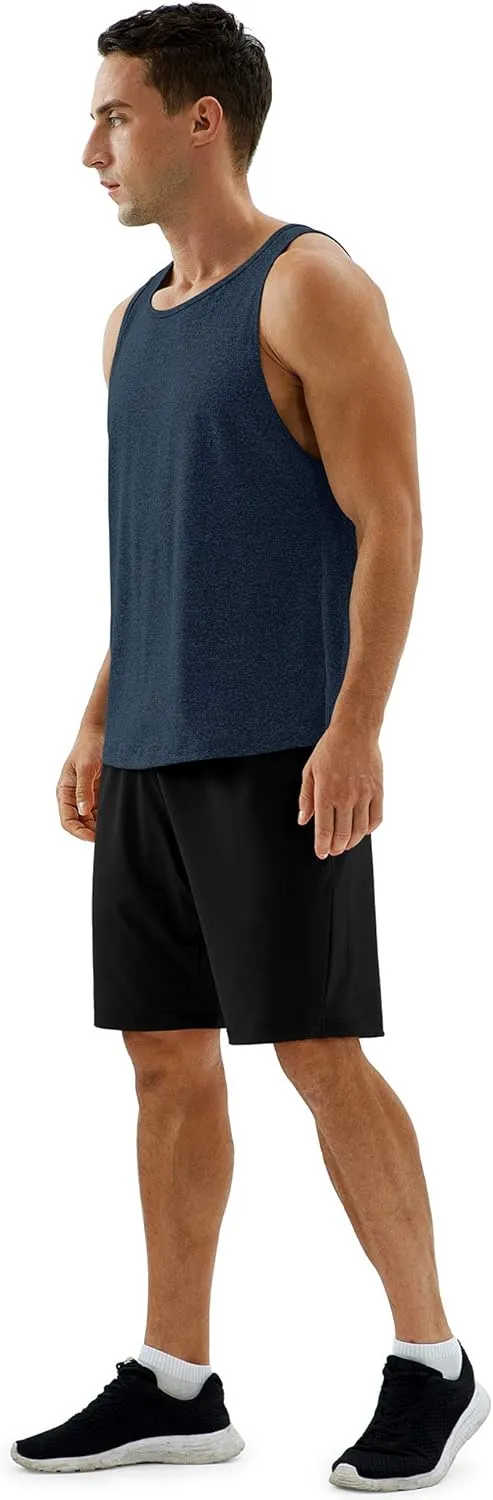 icyzone Men's Racerback Athletic Muscle Tank Tops for Gym Workout Running Exercise