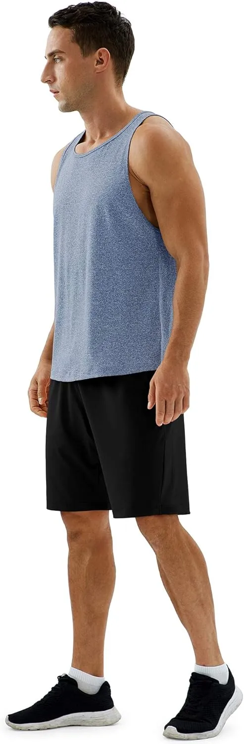icyzone Men's Racerback Athletic Muscle Tank Tops for Gym Workout Running Exercise