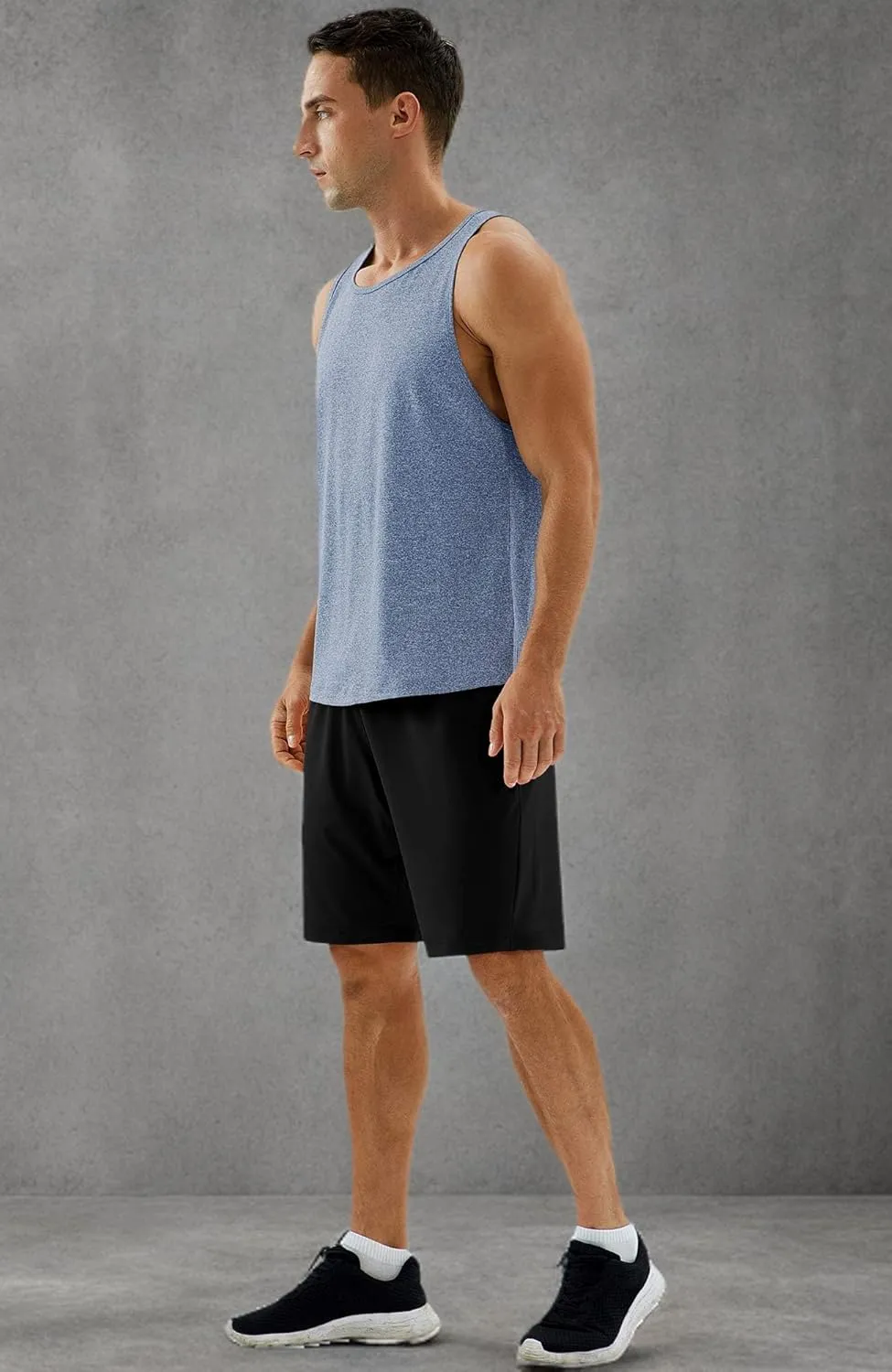 icyzone Men's Racerback Athletic Muscle Tank Tops for Gym Workout Running Exercise