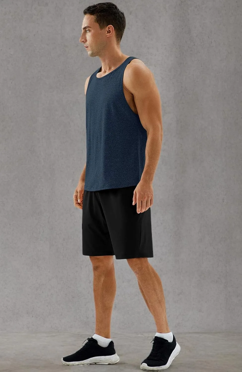icyzone Men's Racerback Athletic Muscle Tank Tops for Gym Workout Running Exercise