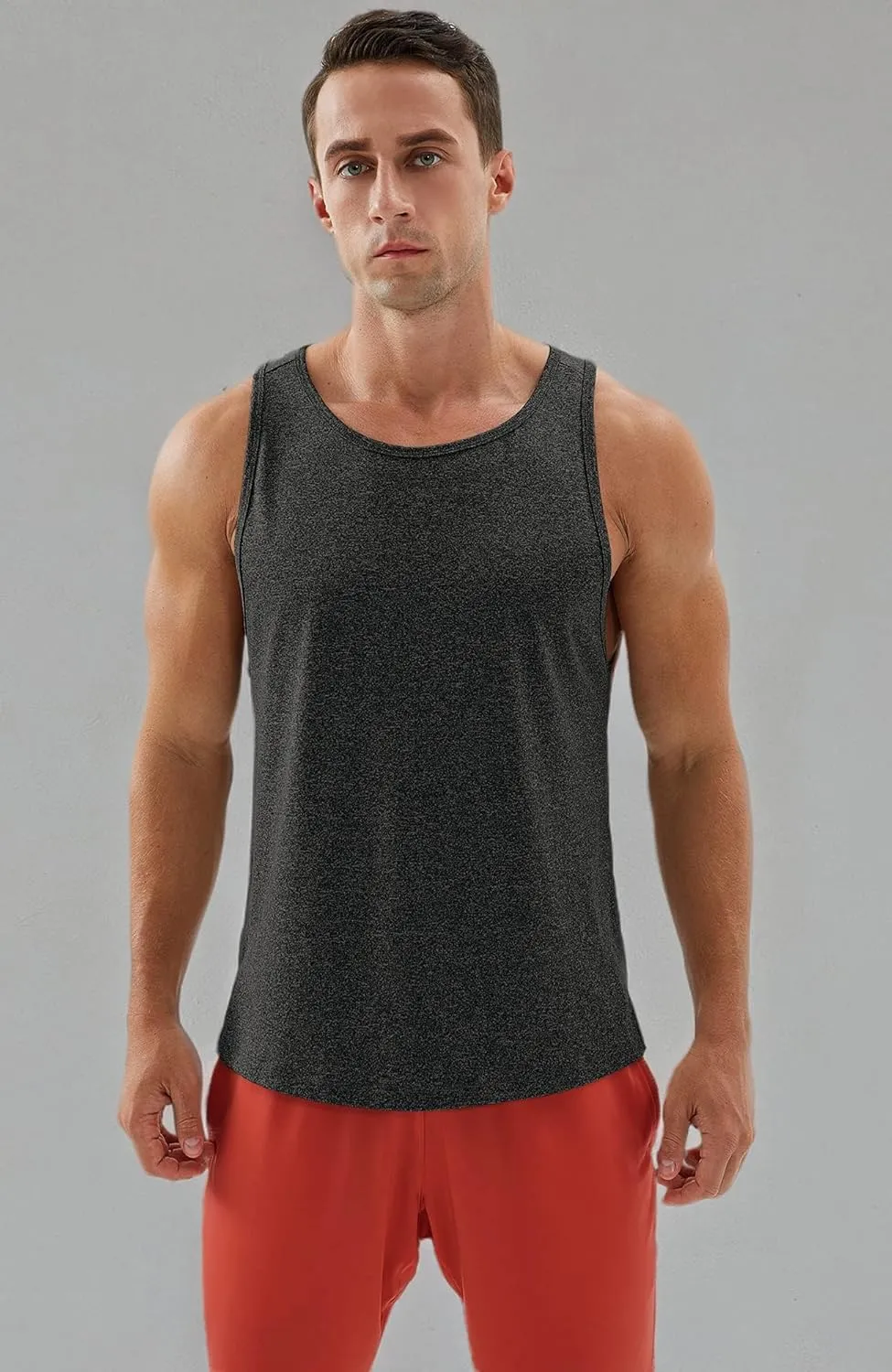 icyzone Men's Racerback Athletic Muscle Tank Tops for Gym Workout Running Exercise
