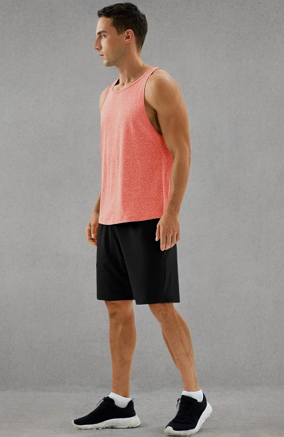 icyzone Men's Racerback Athletic Muscle Tank Tops for Gym Workout Running Exercise