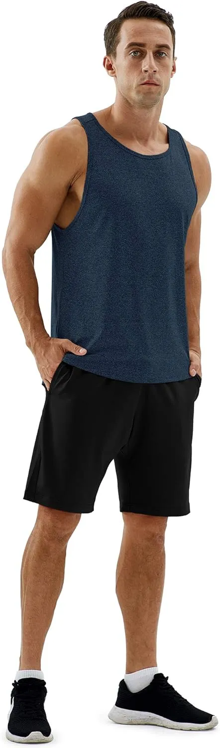 icyzone Men's Racerback Athletic Muscle Tank Tops for Gym Workout Running Exercise