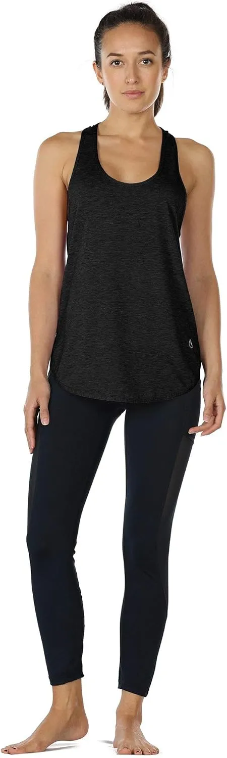 icyzone Women's Racerback Workout Athletic Running Tank Tops Loose Fit (Pack of 2)