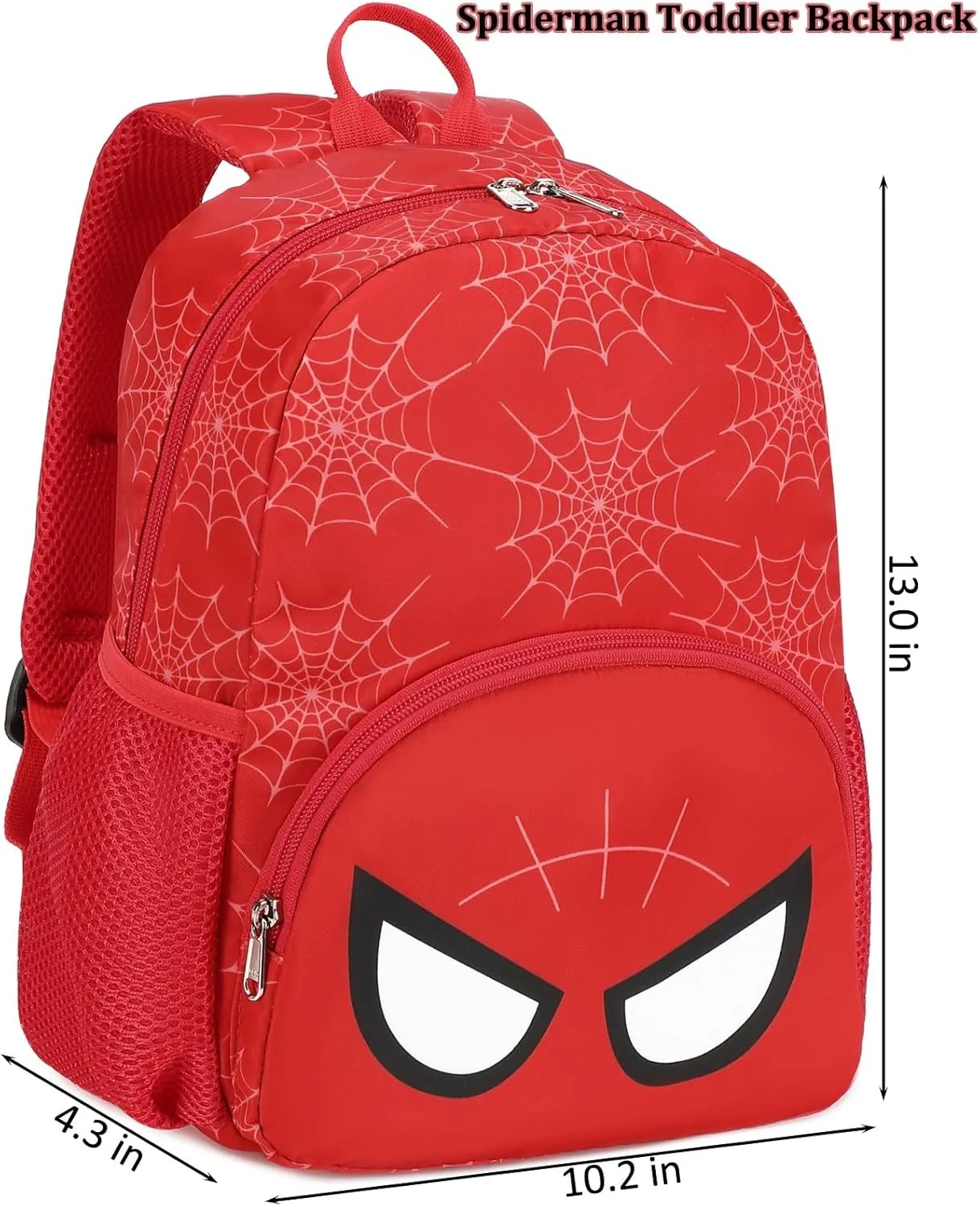 JIANYA Spider Toddler Backpack for Little Boys Mini Backpack for Kids Cute Preschool Backpack with Chest Strap, Black