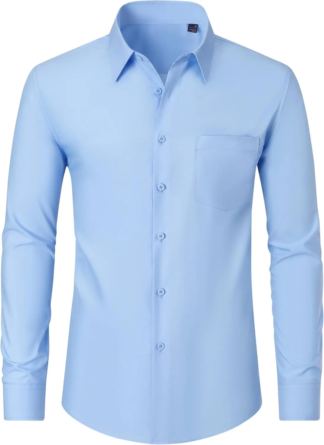 J.VER Men's Dress Shirts Wrinkle Free Long Sleeve Formal Shirt Solid Business Casual Button Down Shirts for Wedding Prom