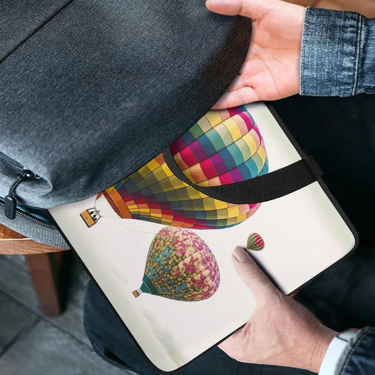 Laptop Bag Ultrathin Color Hot Air Balloon Printing Laptop Carrying Case Portability Messenger Bags For Work Travel