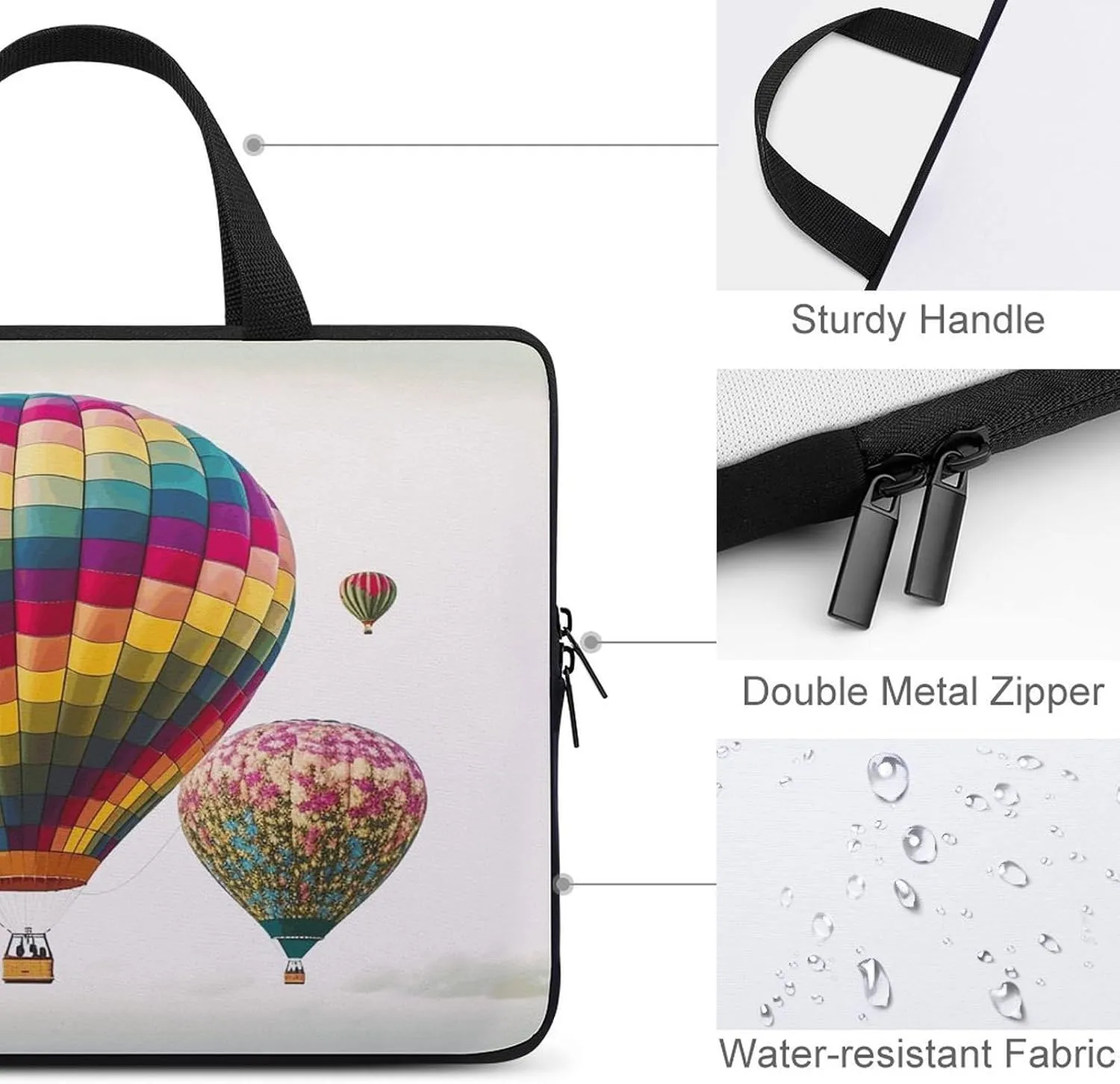 Laptop Bag Ultrathin Color Hot Air Balloon Printing Laptop Carrying Case Portability Messenger Bags For Work Travel