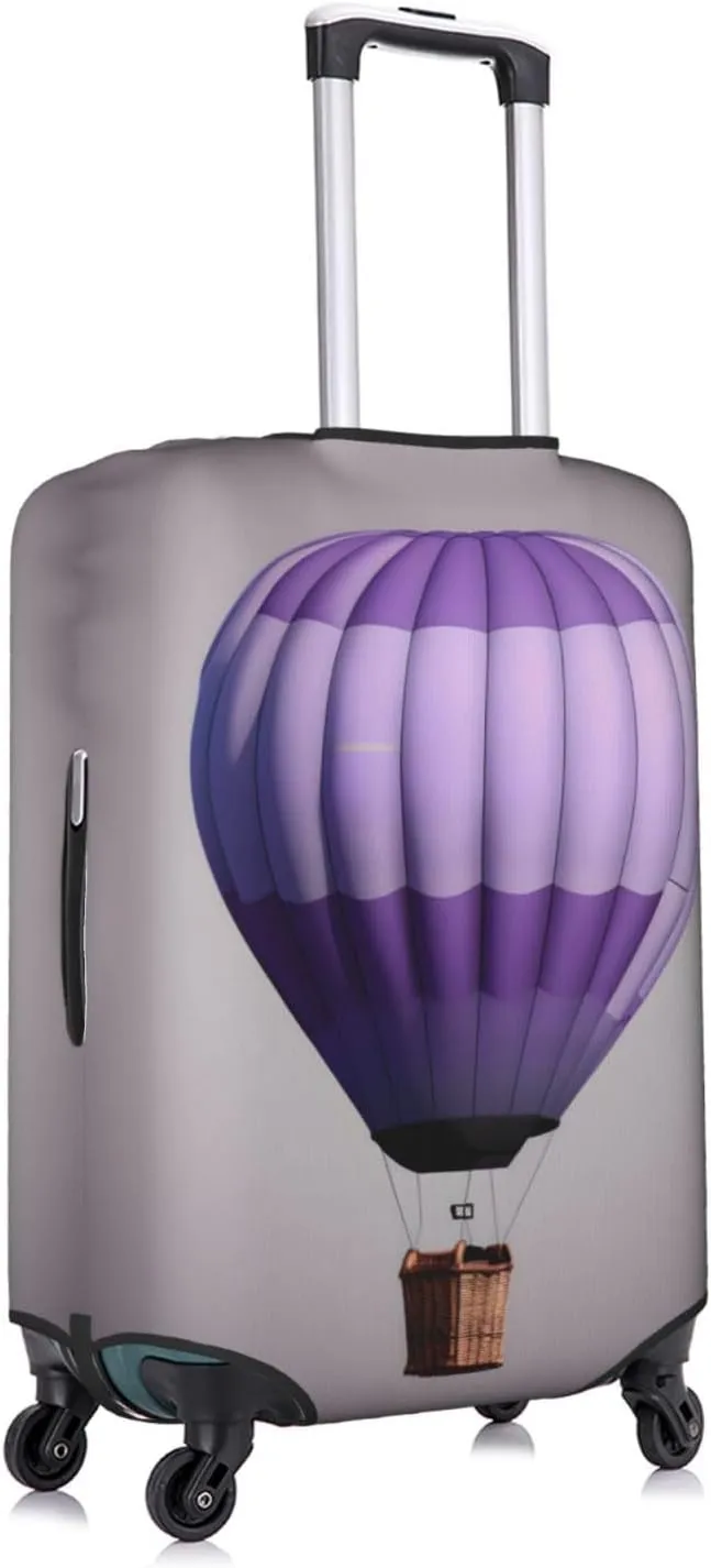 Lavender Hot Air Balloon Print Washable Suitcase Cover Protective Luggage Cover Anti Scratch Travel Gear Protector