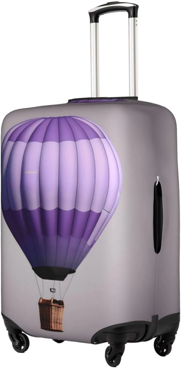 Lavender Hot Air Balloon Print Washable Suitcase Cover Protective Luggage Cover Anti Scratch Travel Gear Protector