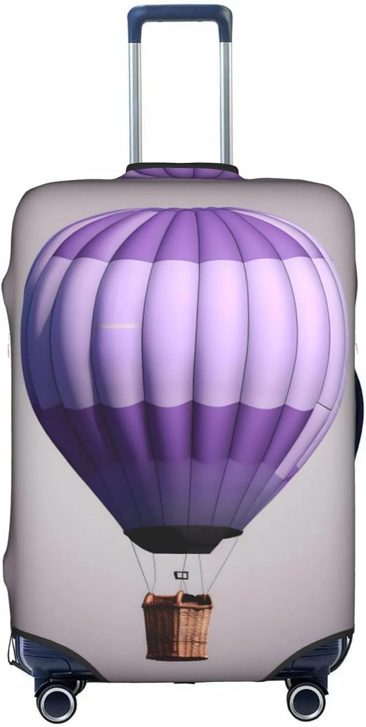 Lavender Hot Air Balloon Print Washable Suitcase Cover Protective Luggage Cover Anti Scratch Travel Gear Protector