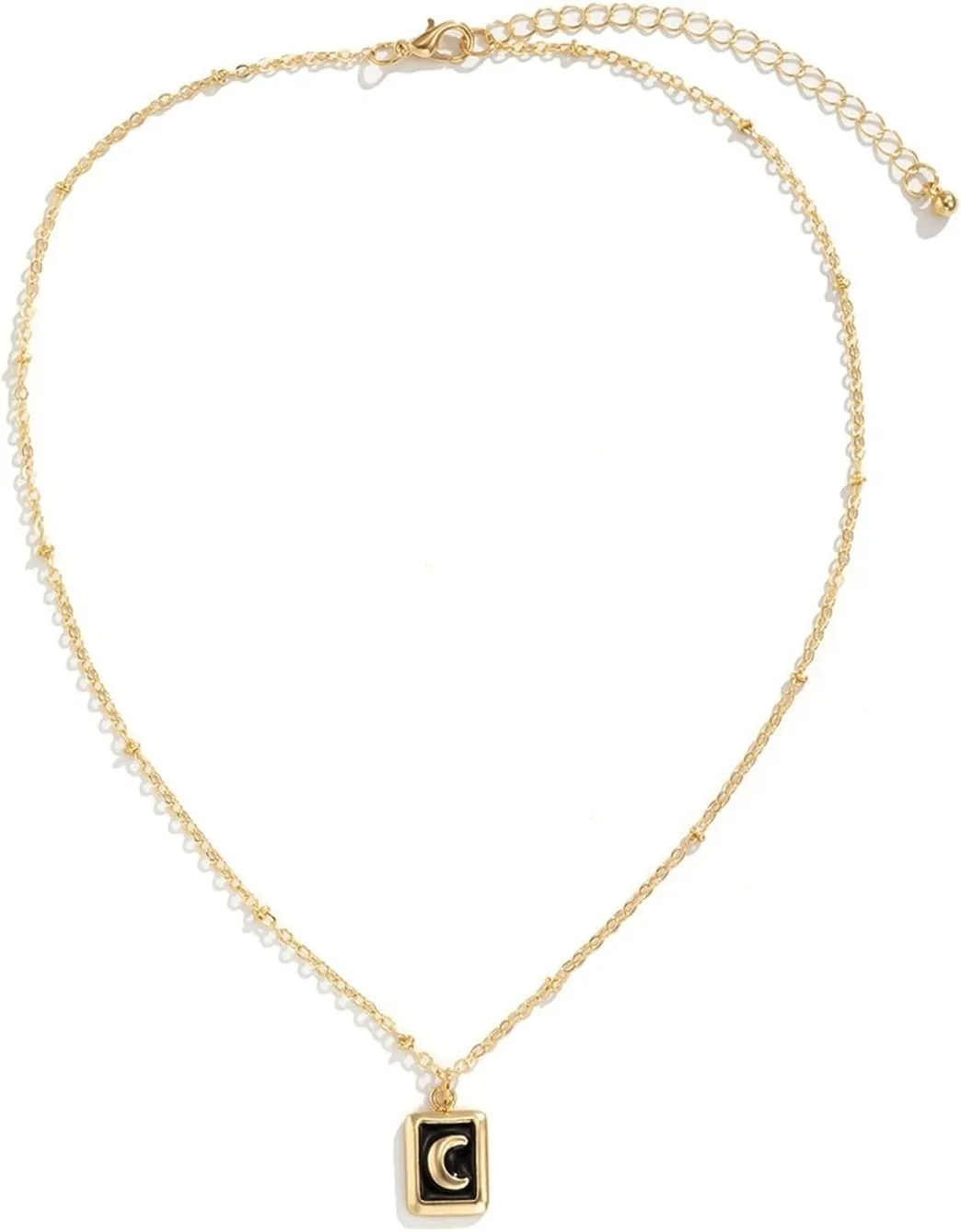 Layered Necklace for Women, Dainty Layered Necklaces for Women Moon Y Pendant Necklaces for Women Girls, 2 Pieces