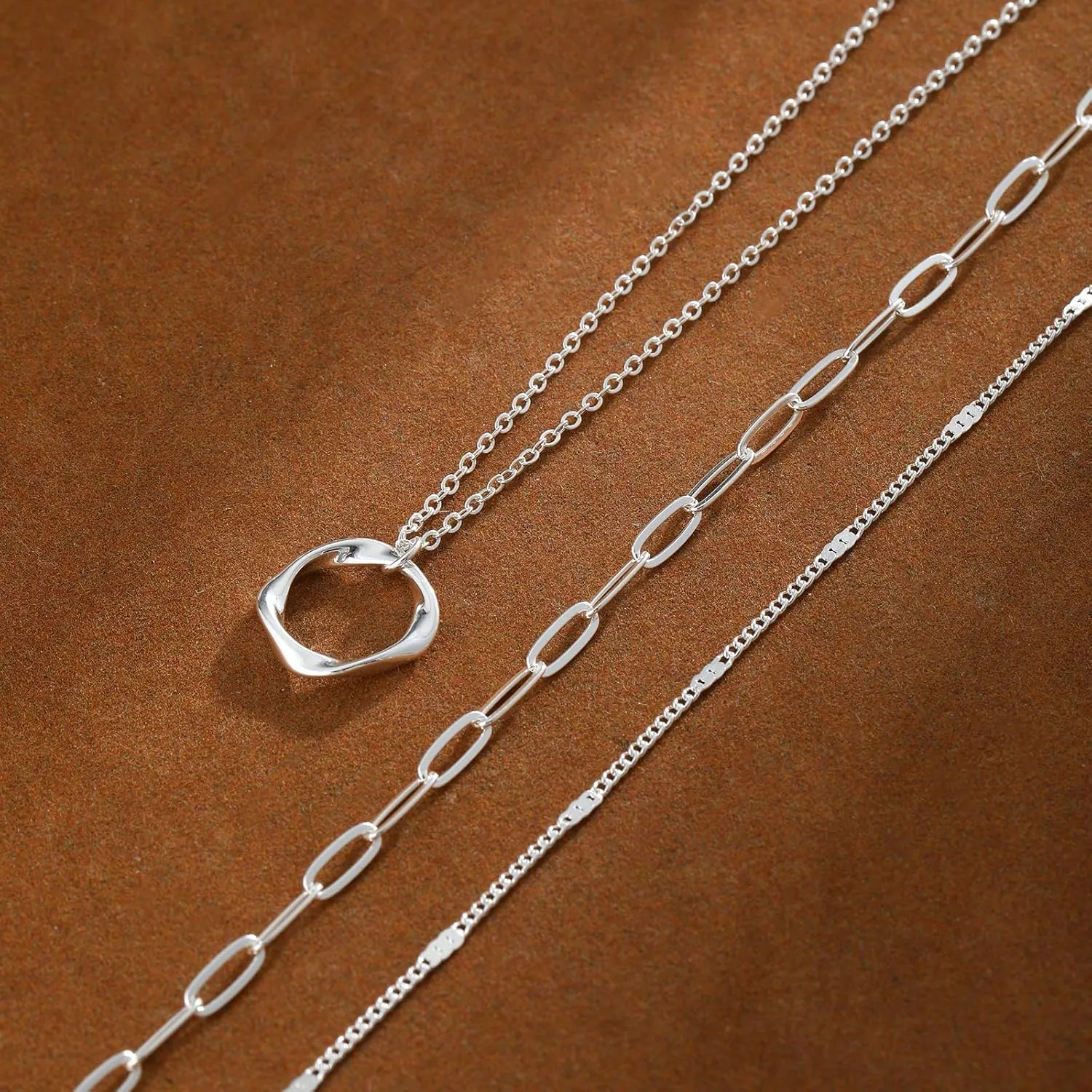 Layered Necklaces for Women Stackable Gold/Silver Plated Cuban Link Toggle Clasp Necklaces Fashion Paperclip Chain Jewelry for Women Ideal Gift