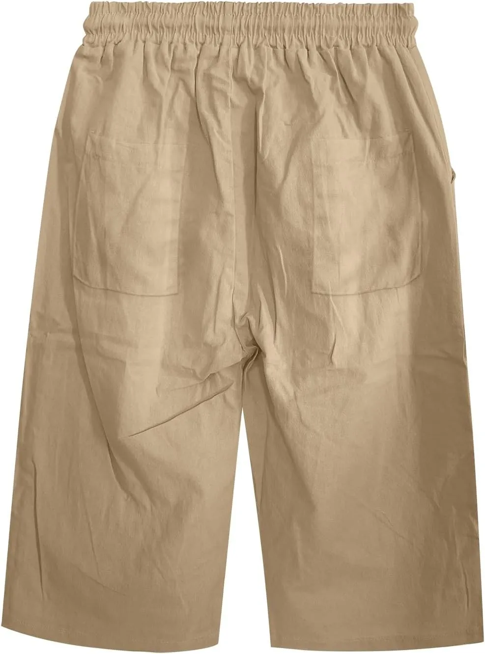 LCMTWX Womens Linen Pants Waist Pants Drawstring Pants with Pockets Wide Leg Cropped Pants for Women Capri Pants 2025 Pants