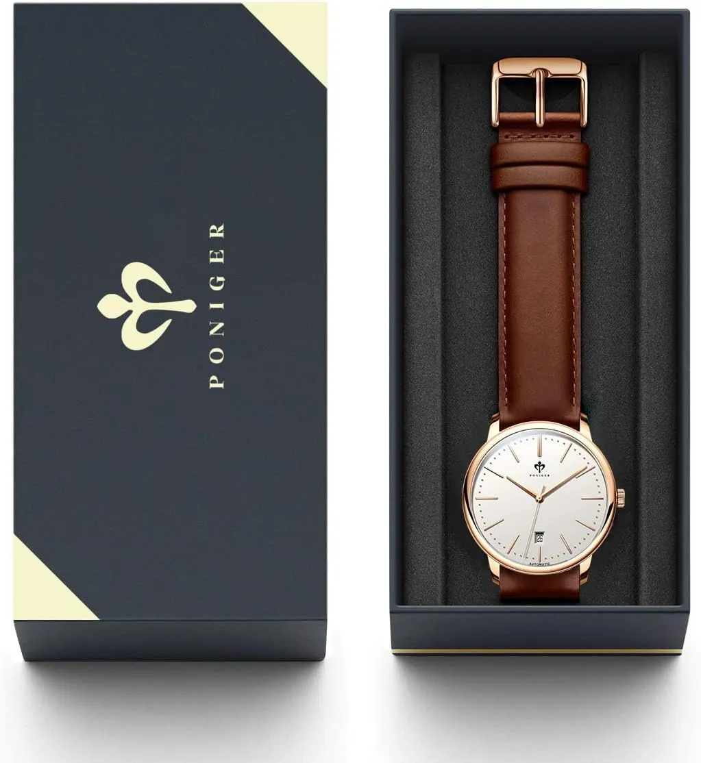 LOBINNI Mens Watches Stainless Steel Automatic Mechanical Waterproof Wrist Male Dress Fashion Luxury Leather Strap