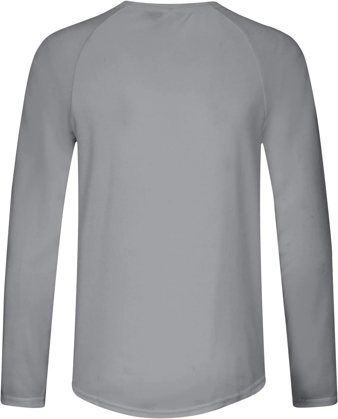 Long Sleeve Shirts for Men Breathable Moisture Wicking Sun Protection Workout T-Shirts Regular Fit Solid Color Tees