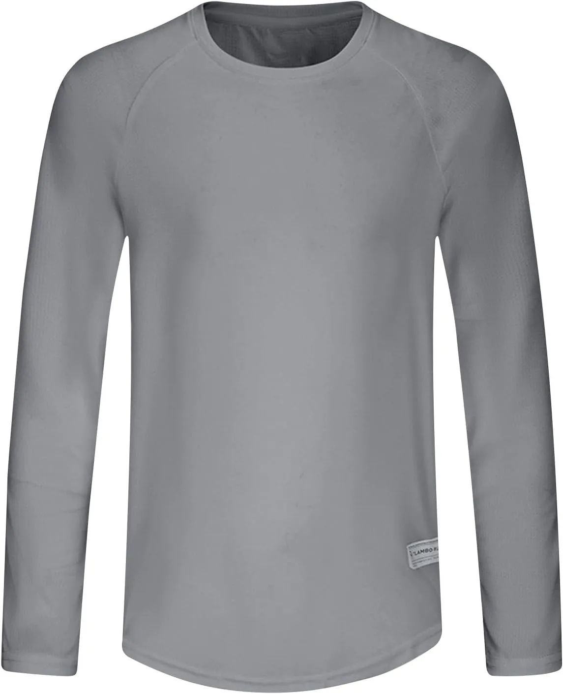 Long Sleeve Shirts for Men Breathable Moisture Wicking Sun Protection Workout T-Shirts Regular Fit Solid Color Tees
