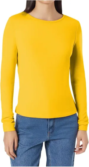 Long Sleeve Shirts for Women Petite Casual Basic Going Out Tops Workout Slim Fit Y2K Tops Crew Neck Tight T Shirts