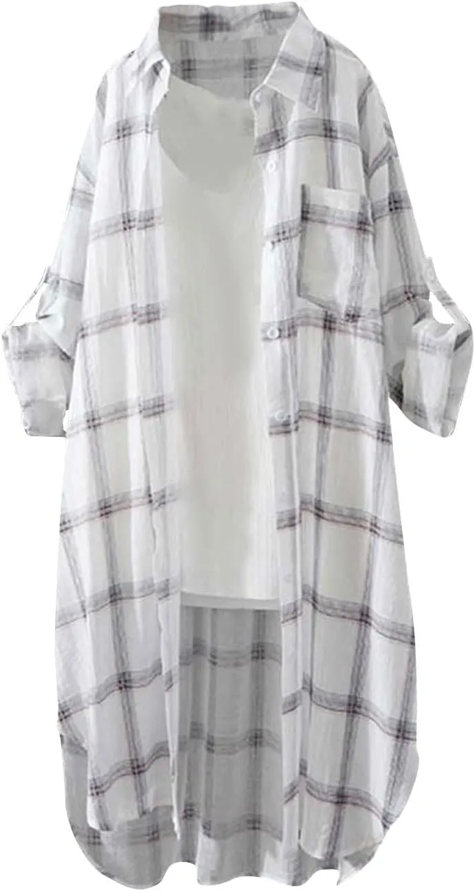Long Sleeve Shirts for Women,2024 Spring Summer Dressy Casual Button Down Plus Size Tops Office Work Blouses