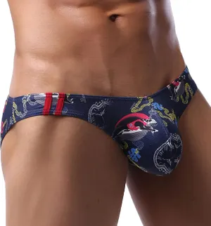 Low Rise Briefs for Men FLoarl Print Stretch Summer Breathable Underpants Athletic Tropical Brief Soft Comfortable
