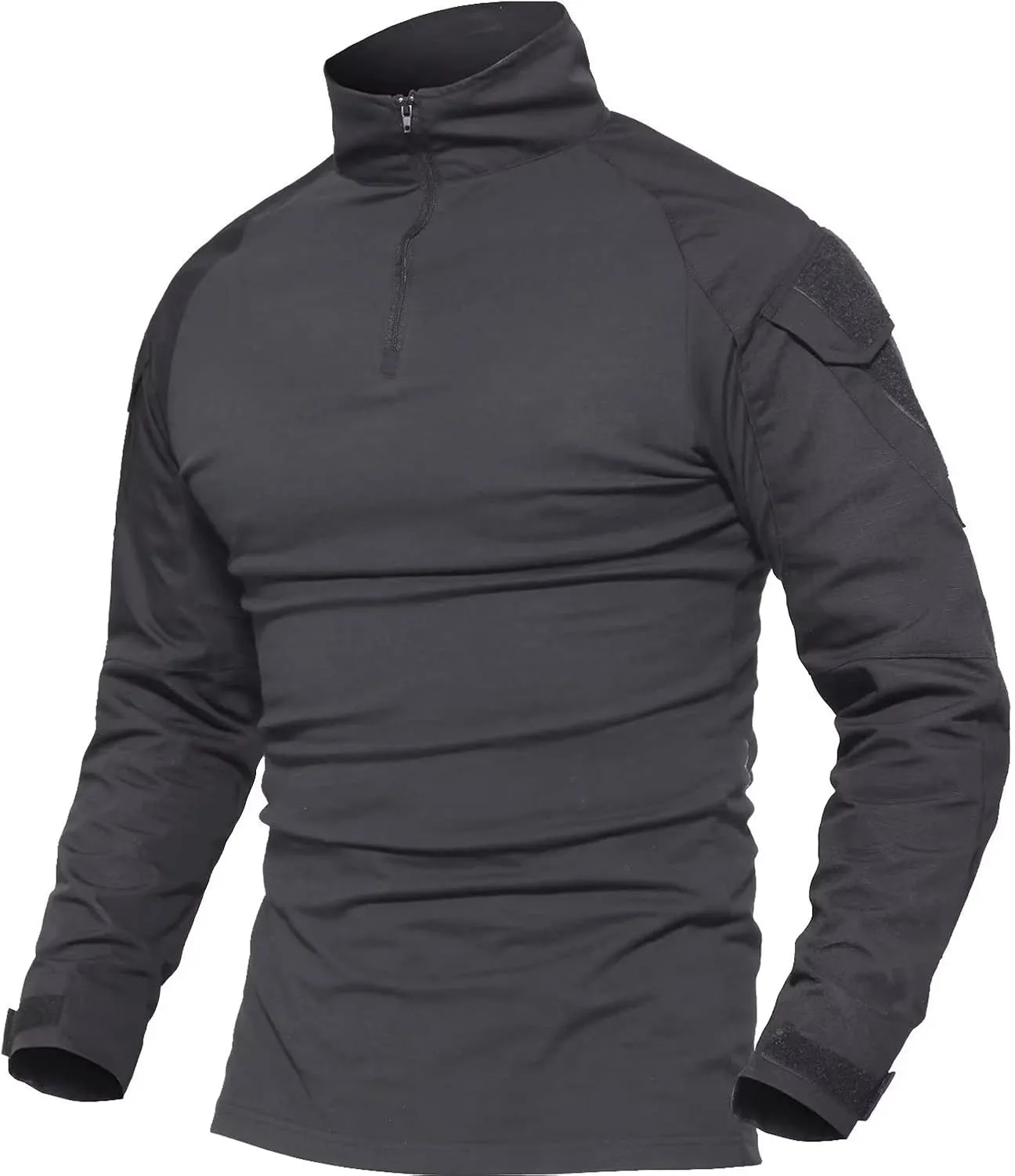 MAGCOMSEN Men's Tactical Military Shirts 1/4 Zip Long Sleeve Shirt with Pockets