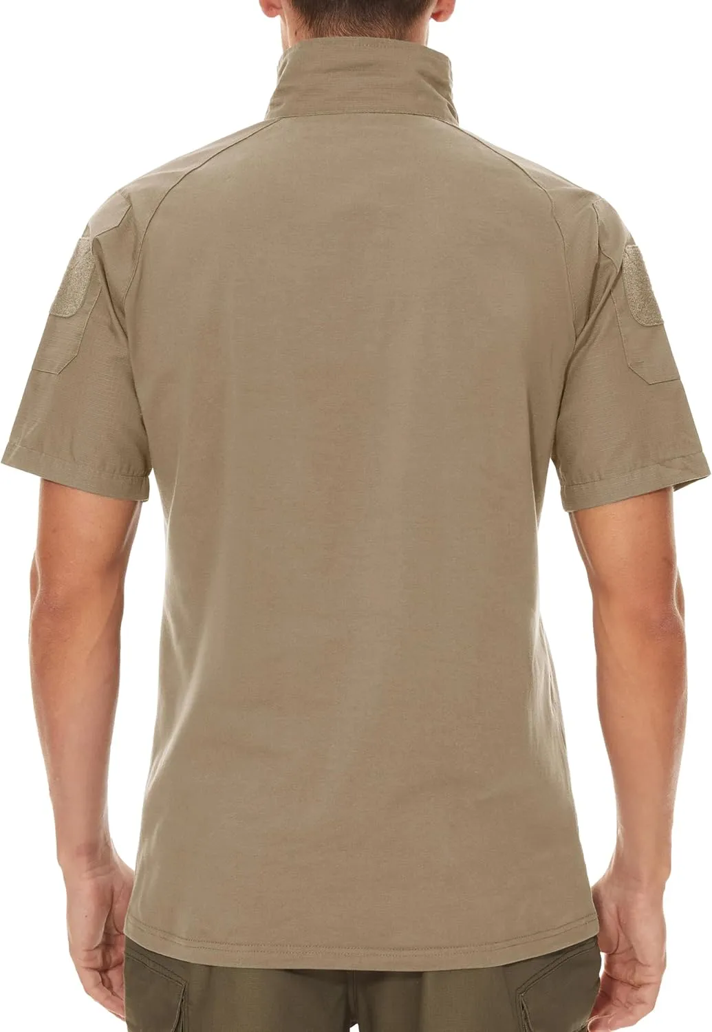 MAGCOMSEN Men's Tactical Military Shirts 1/4 Zip Short Sleeve Slim Fit Camo Shirt