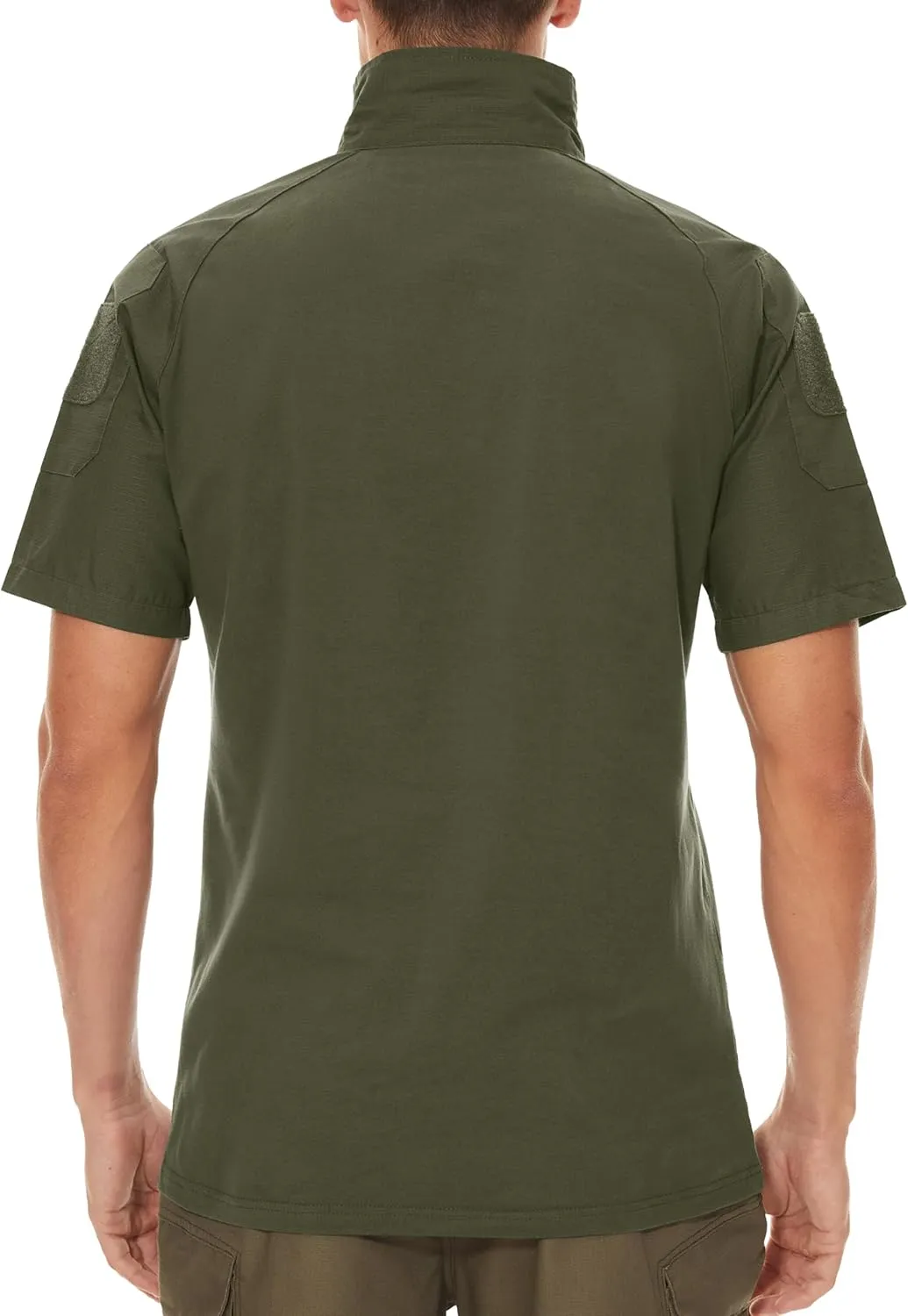 MAGCOMSEN Men's Tactical Military Shirts 1/4 Zip Short Sleeve Slim Fit Camo Shirt