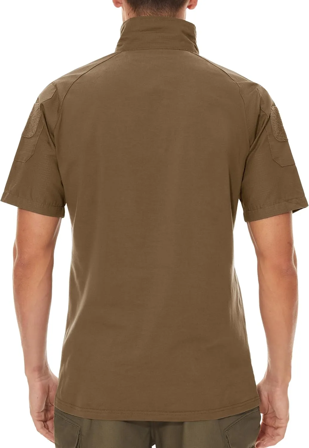 MAGCOMSEN Men's Tactical Military Shirts 1/4 Zip Short Sleeve Slim Fit Camo Shirt