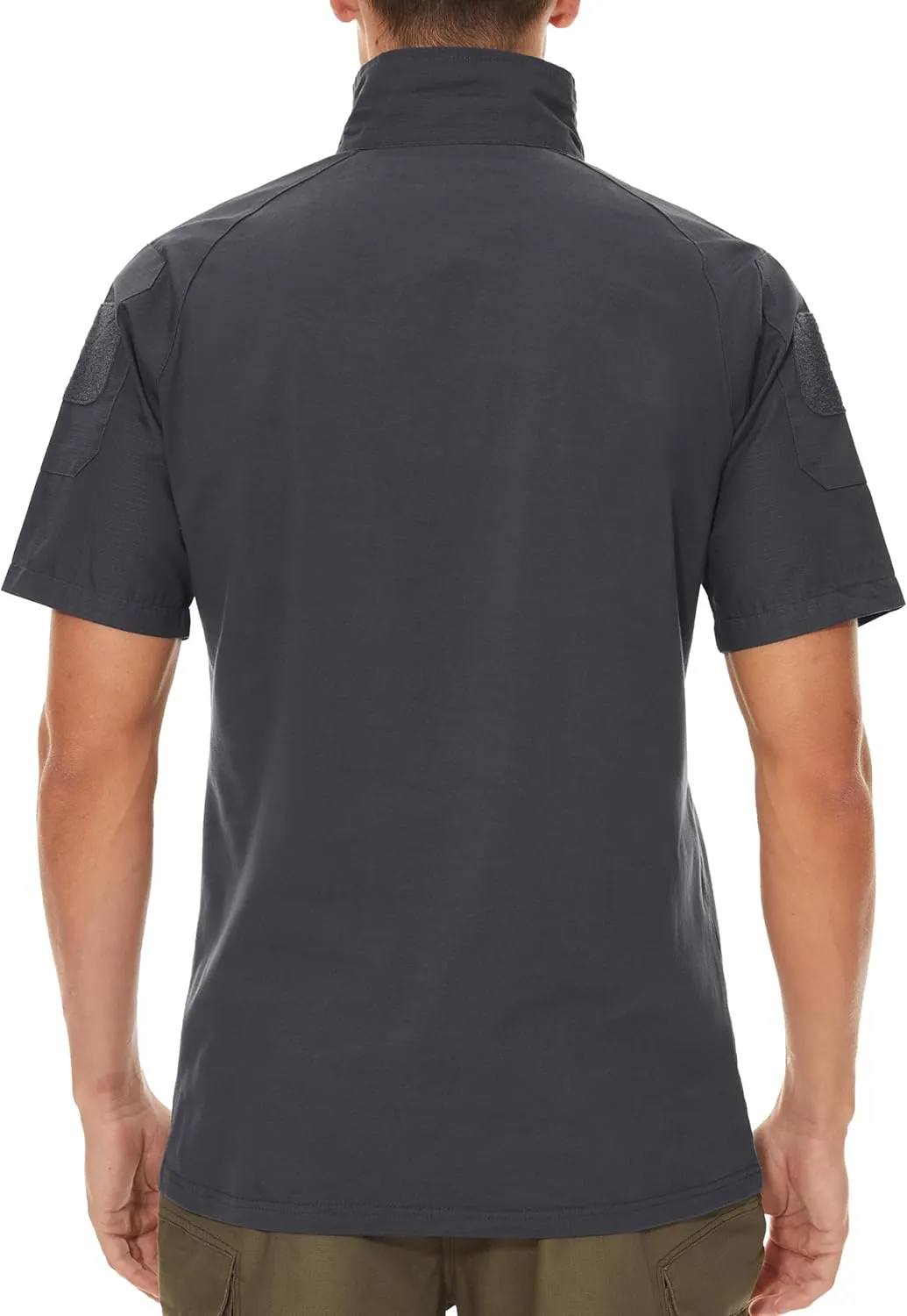 MAGCOMSEN Men's Tactical Military Shirts 1/4 Zip Short Sleeve Slim Fit Camo Shirt