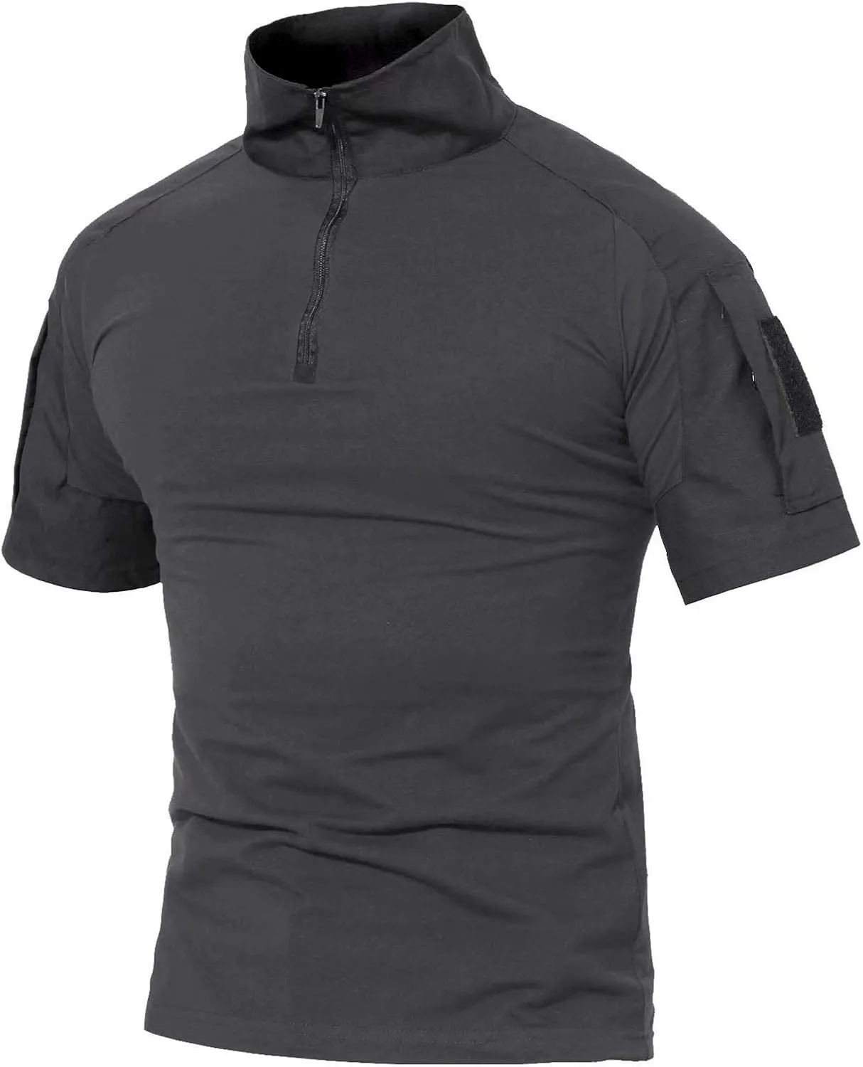 MAGCOMSEN Men's Tactical Military Shirts 1/4 Zip Short Sleeve Slim Fit Camo Shirt