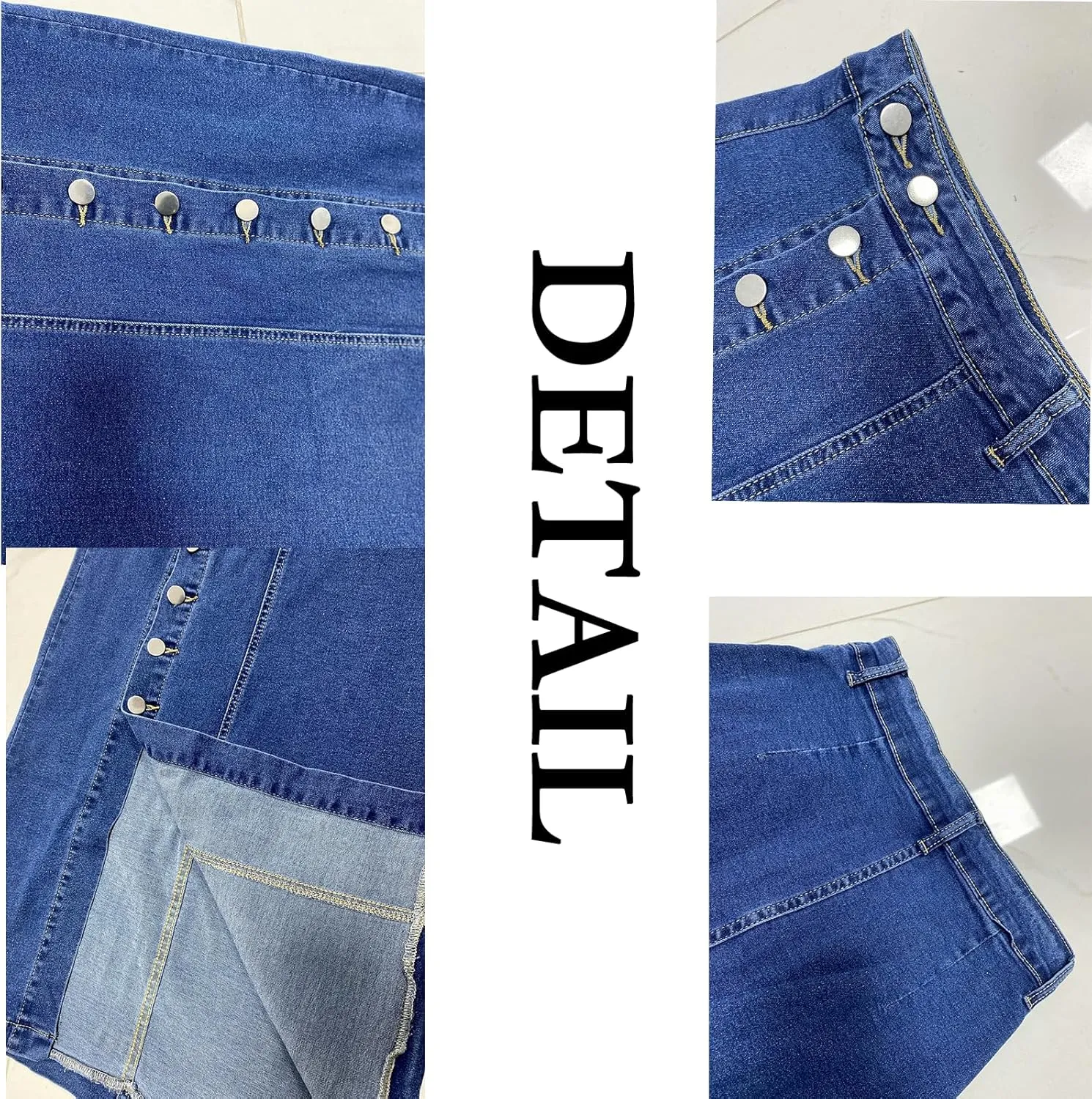 Maxi Skirt for Women High Waisted Button Down Split Pencil Skirt Sexy Long Denim Skirt with Buckle