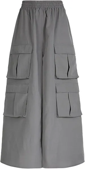 Maxi Skirt for Women Mid Waisted Skirt Casual Sexy Long Skirt Grey High Split Style Skirt