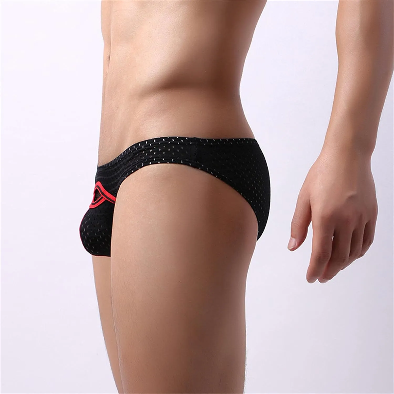 Men Sexy Briefs Ice Silk Underwear Solid Low Rise Bikini Underpants Mesh U Convex Pouch Bikinis Boxer Shorts