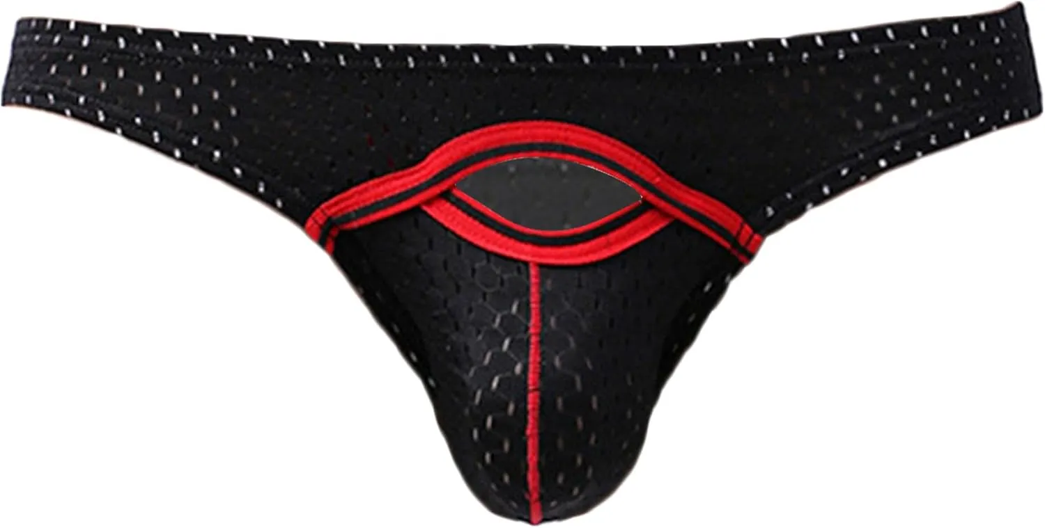 Men Sexy Briefs Ice Silk Underwear Solid Low Rise Bikini Underpants Mesh U Convex Pouch Bikinis Boxer Shorts