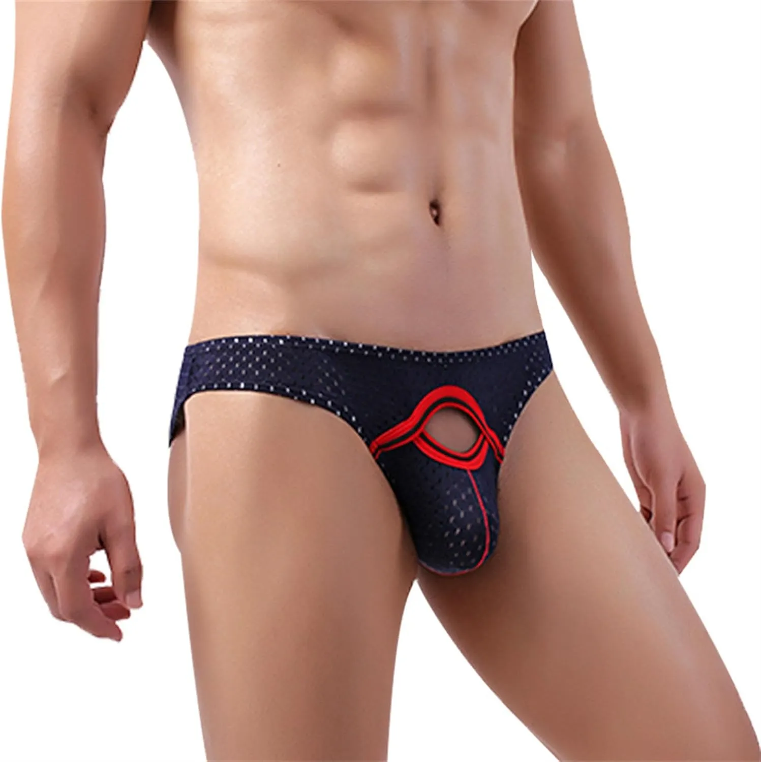Men Sexy Briefs Ice Silk Underwear Solid Low Rise Bikini Underpants Mesh U Convex Pouch Bikinis Boxer Shorts