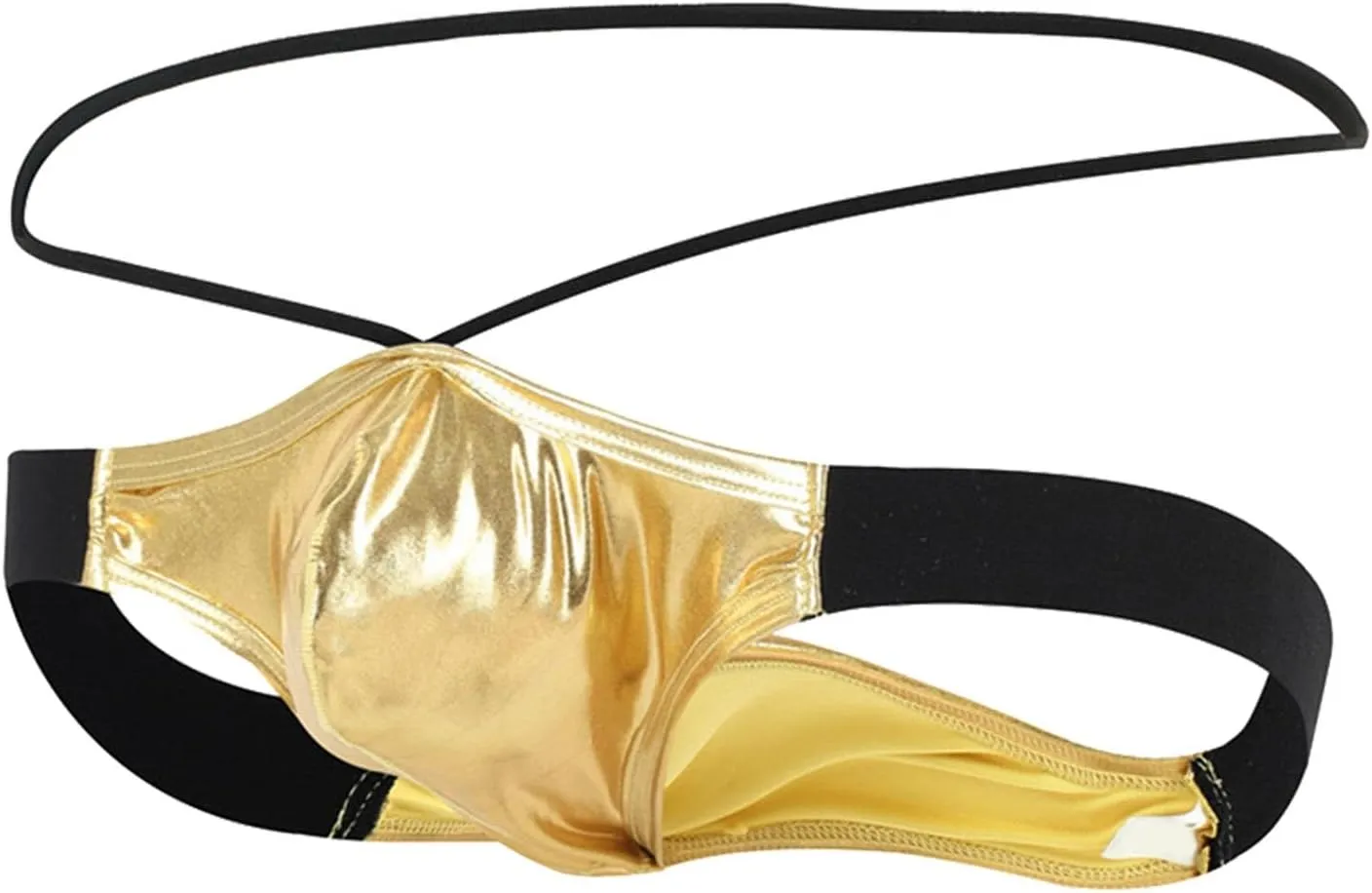 Men T Shaped Pants Leather Double Open Cut Underwear Color Matching Mesh Low Waisted Daily Oversized Lingeries Soft