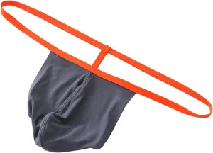 Men T Shaped Pants Leather Double Open Cut Underwear Color Matching Mesh Low Waisted High Waist Lightweight Exotic
