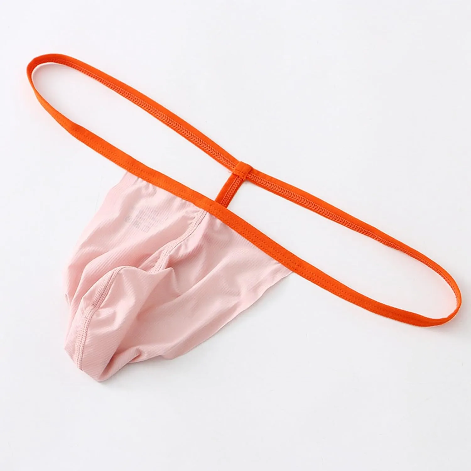Men T Shaped Pants Leather Double Open Cut Underwear Color Matching Mesh Low Waisted High Waist Lightweight Exotic