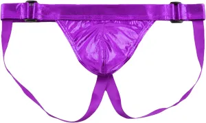 Men U Convex Patent Leather Underwear Low Waist Sexy G String T Back Thongs Swimsuit Shiny Metallic Elastic Bikinis