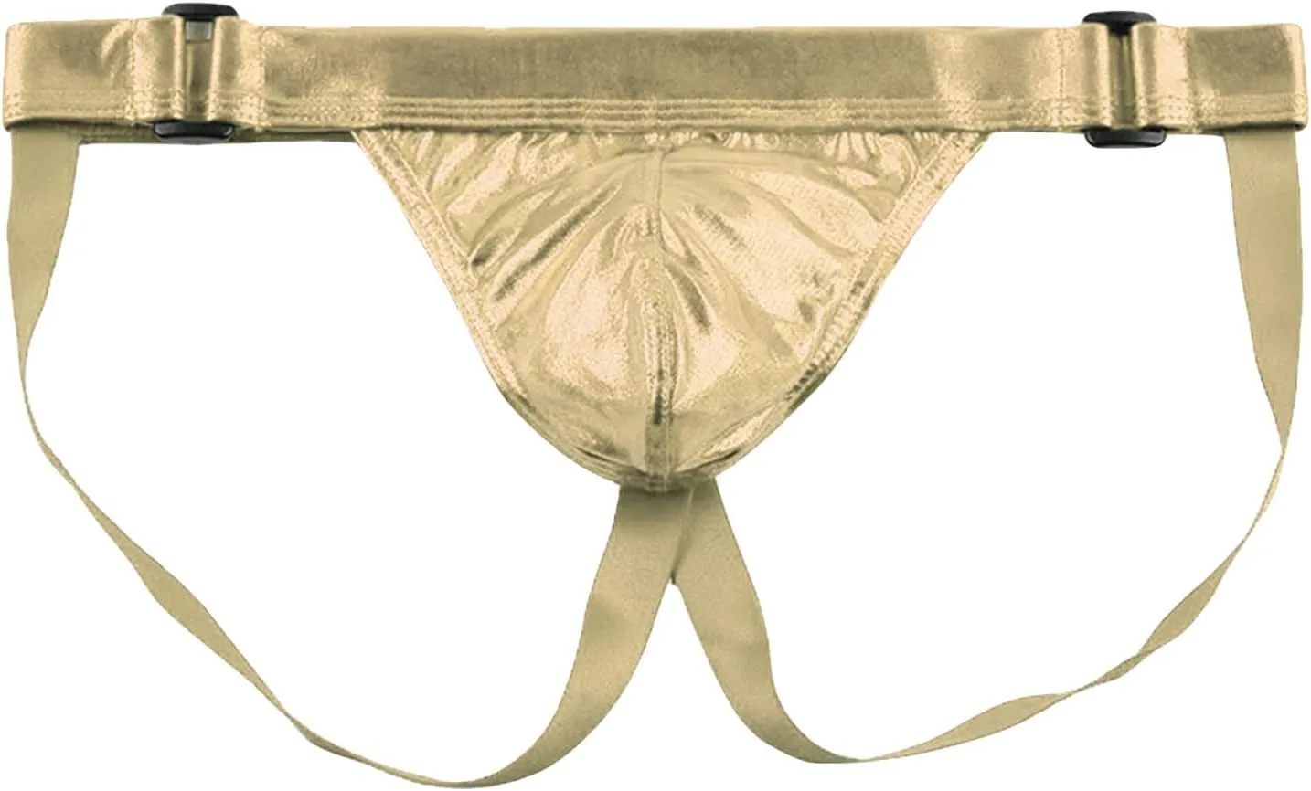 Men U Convex Patent Leather Underwear Low Waist Sexy G String T Back Thongs Swimsuit Shiny Metallic Elastic Bikinis
