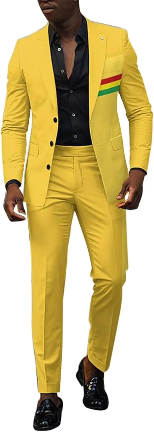 Mens 2 Piece Floral Print Suit Fashion Business Party Button Down Jacket Slim Fit Blazer Pants Wedding Dance Outfits